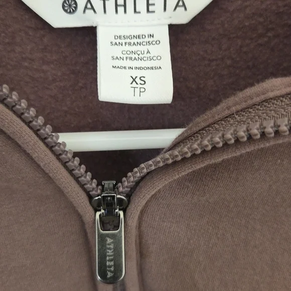 Athleta Forever Fleece Half Zip Sweatshirt XS Mauve EUC - Picture 3 of 6